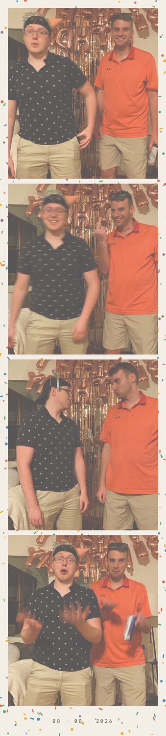 Photo strip from a house party